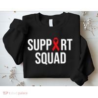 Family Hiv Awareness Red Ribbon Aids Support Squad Sweatshirt thumb 2