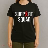 Family Hiv Awareness Red Ribbon Aids Support Squad T-Shirt thumb 4