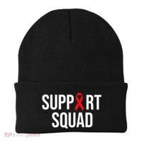 Family Hiv Awareness Red Ribbon Aids Support Squad Beanie thumb 0