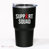 Family Hiv Awareness Red Ribbon Aids Support Squad Tumbler thumb 0
