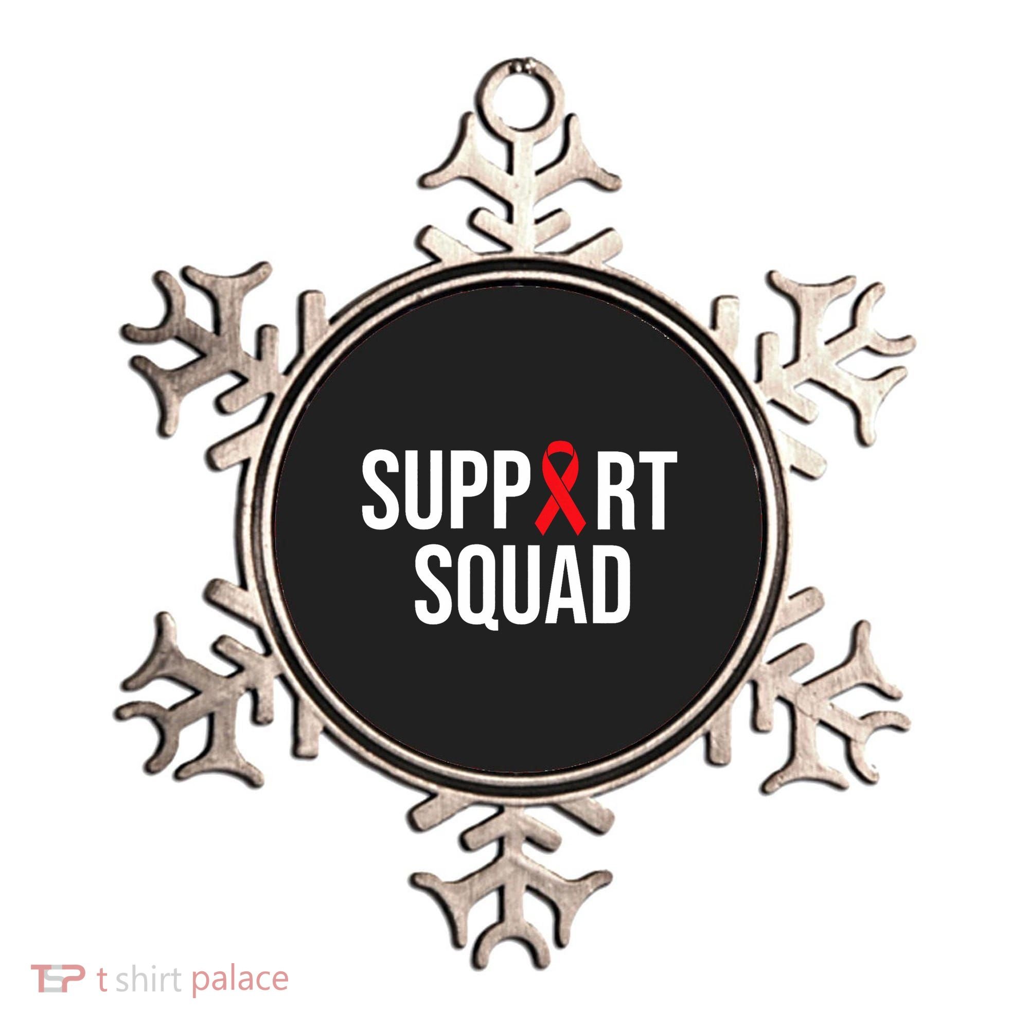 Family Hiv Awareness Red Ribbon Aids Support Squad Ornament