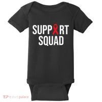 Family Hiv Awareness Red Ribbon Aids Support Squad Baby Bodysuit thumb 0