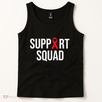 Family Hiv Awareness Red Ribbon Aids Support Squad Tank Top thumb 2