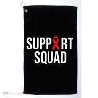 Family Hiv Awareness Red Ribbon Aids Support Squad Golf Towel thumb 0