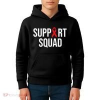 Family Hiv Awareness Red Ribbon Aids Support Squad Kids Hoodie thumb 4