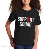 Family Hiv Awareness Red Ribbon Aids Support Squad Kids T-Shirt thumb 2
