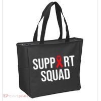 Family Hiv Awareness Red Ribbon Aids Support Squad Tote Bag thumb 2