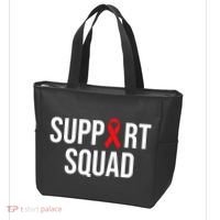 Family Hiv Awareness Red Ribbon Aids Support Squad Tote Bag thumb 3
