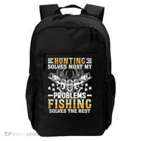 Funny Hunting And Fishing Solved Problems Backpack thumb 0