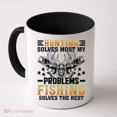 Funny Hunting And Fishing Solved Problems Coffee Mug