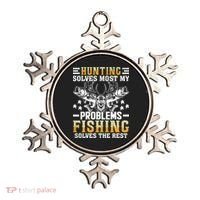 Funny Hunting And Fishing Solved Problems Ornament thumb 0