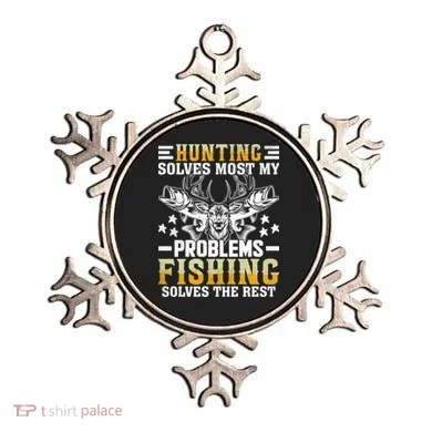 Funny Hunting And Fishing Solved Problems Ornament