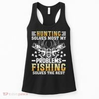 Funny Hunting And Fishing Solved Problems Women's Tank Top thumb 0