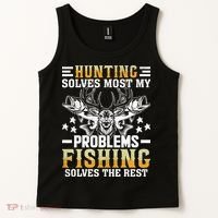 Funny Hunting And Fishing Solved Problems Tank Top thumb 2