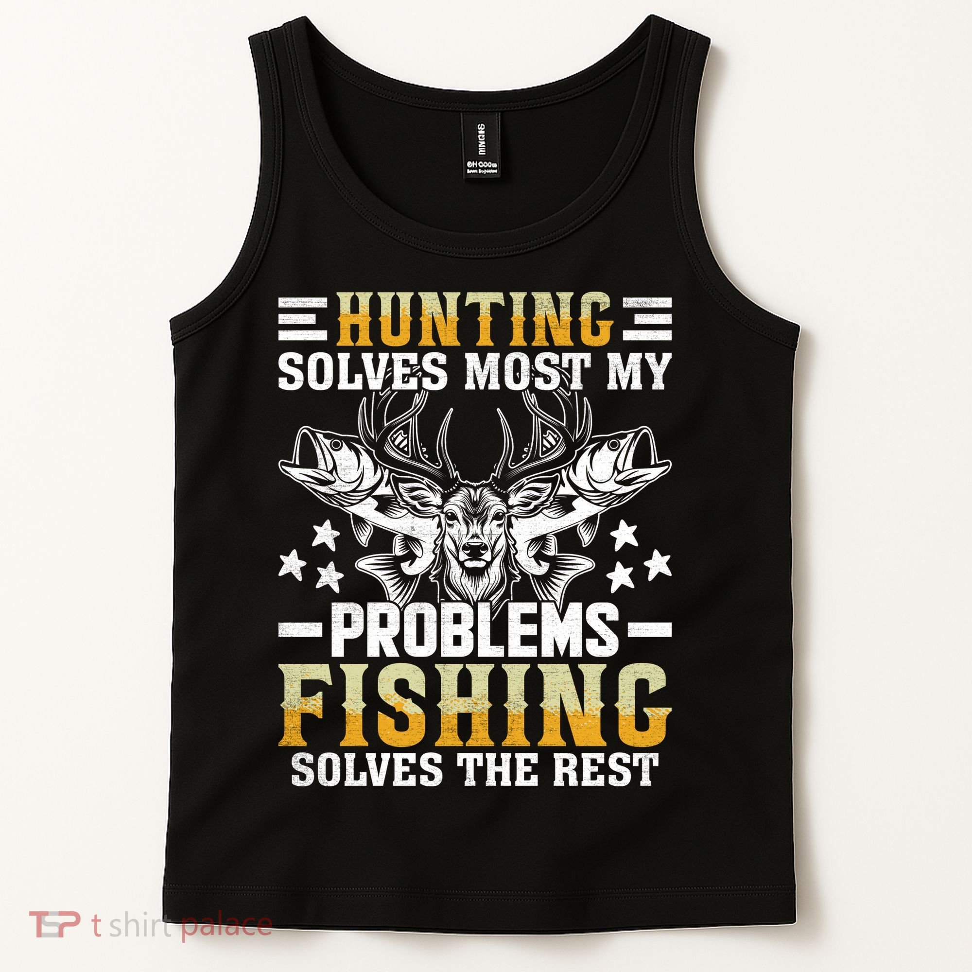 Funny Hunting And Fishing Solved Problems Tank Top