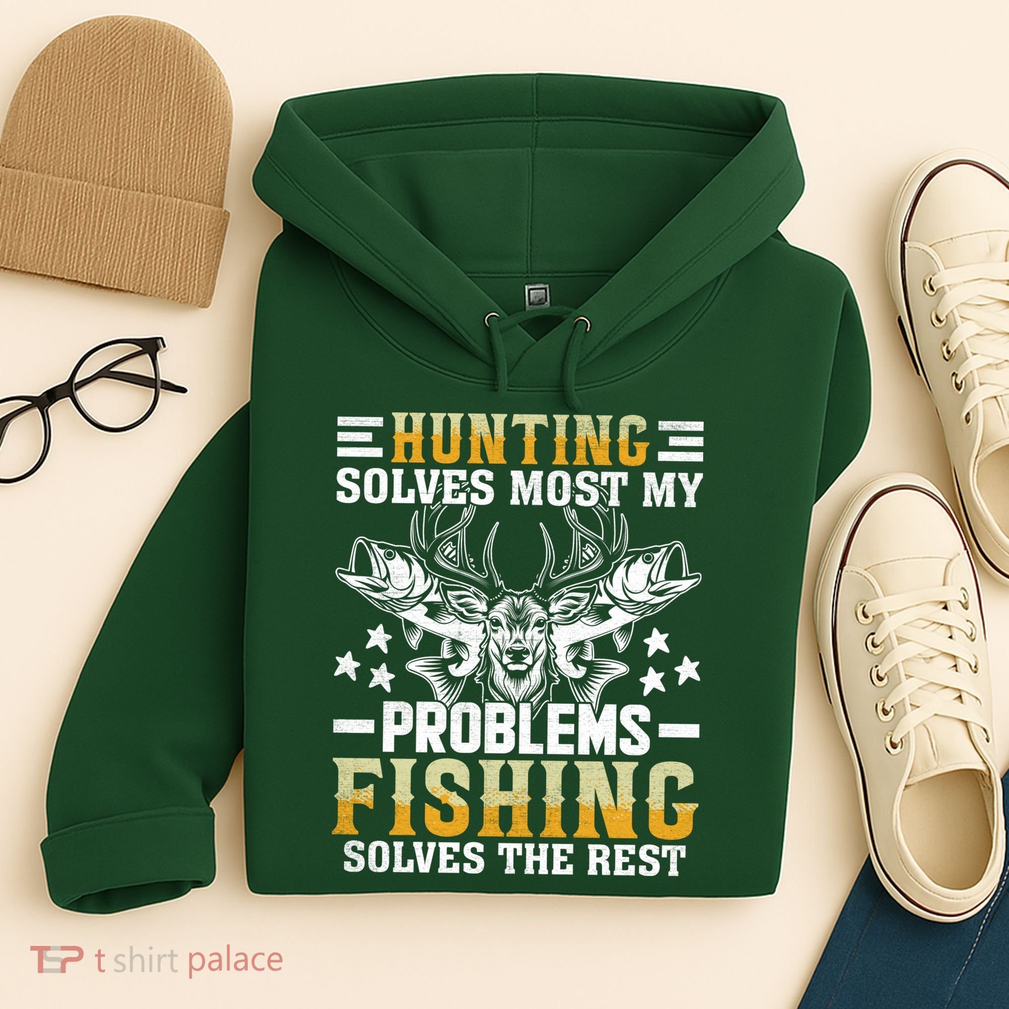 Funny Hunting And Fishing Solved Problems Hoodie