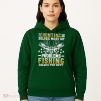 Funny Hunting And Fishing Solved Problems Hoodie thumb 5