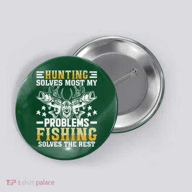 Funny Hunting And Fishing Solved Problems Button