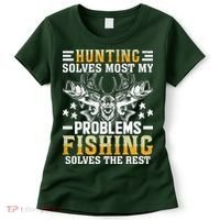 Funny Hunting And Fishing Solved Problems Women's T-Shirt thumb 0