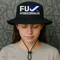 Fuck Hydrocephalus Awareness Month Ribbon Warrior Fighter Cool Gift Bucket Hat thumb 3