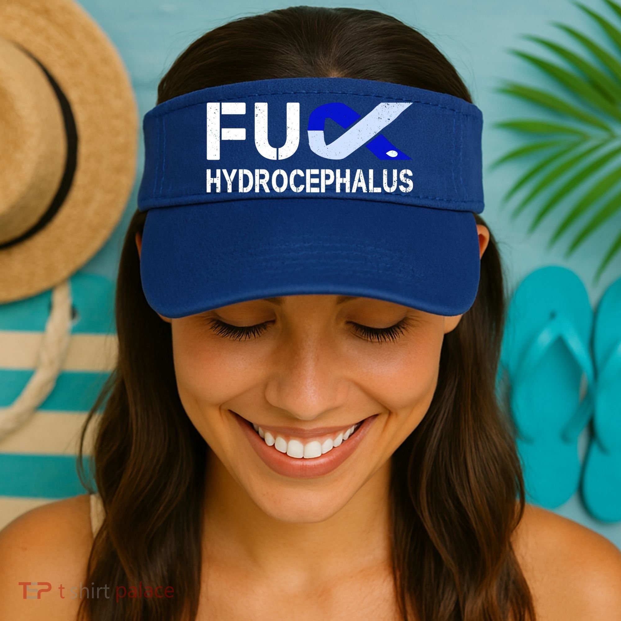 Fuck Hydrocephalus Awareness Month Ribbon Warrior Fighter Cool Gift Visor