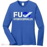 Fuck Hydrocephalus Awareness Month Ribbon Warrior Fighter Cool Gift Women's Long Sleeve Shirt thumb 0