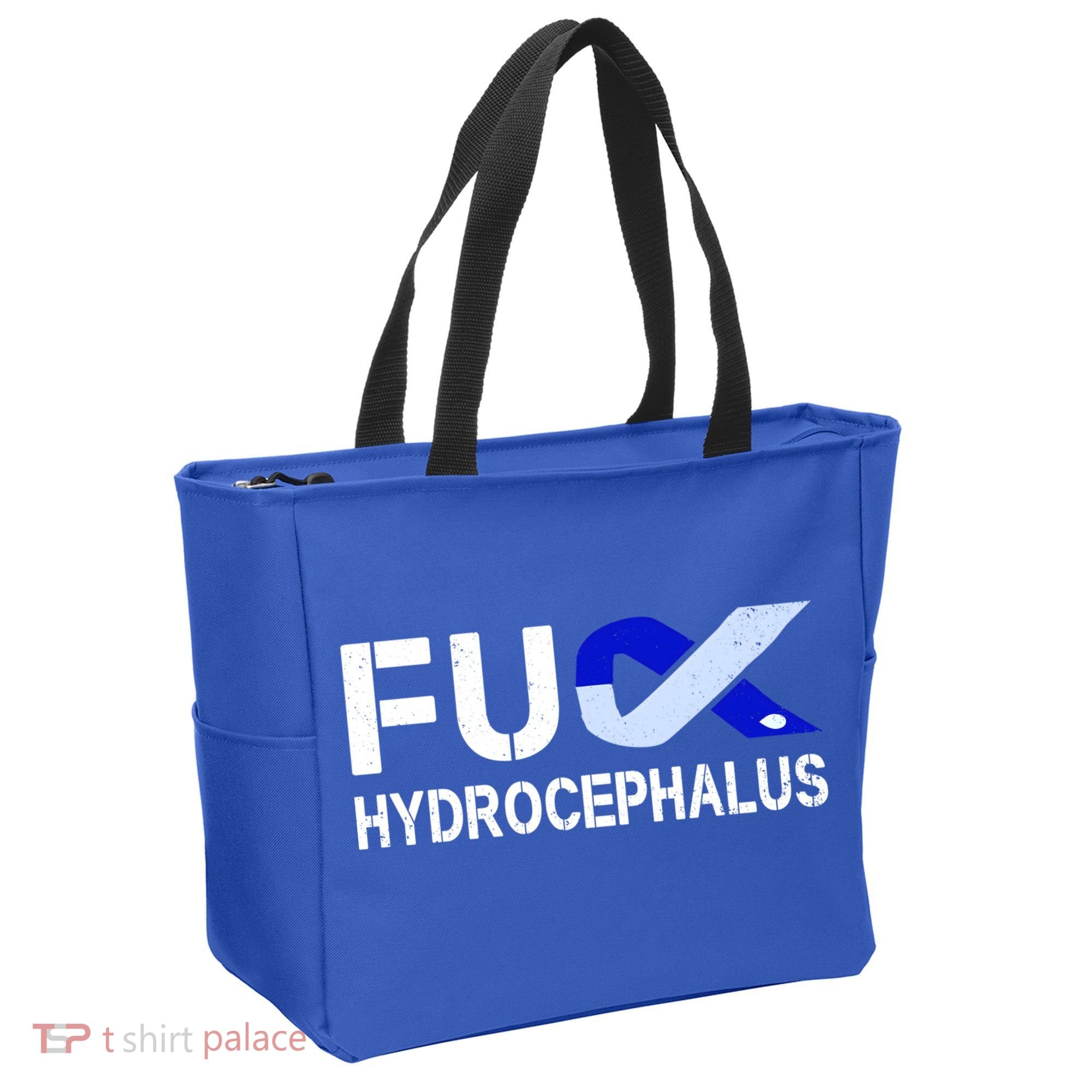 Fuck Hydrocephalus Awareness Month Ribbon Warrior Fighter Cool Gift Tote Bag