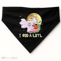 Funny Halloween Axolotl Ghost I Boo A Lotl USA-Made Doggie Bandana thumb 0