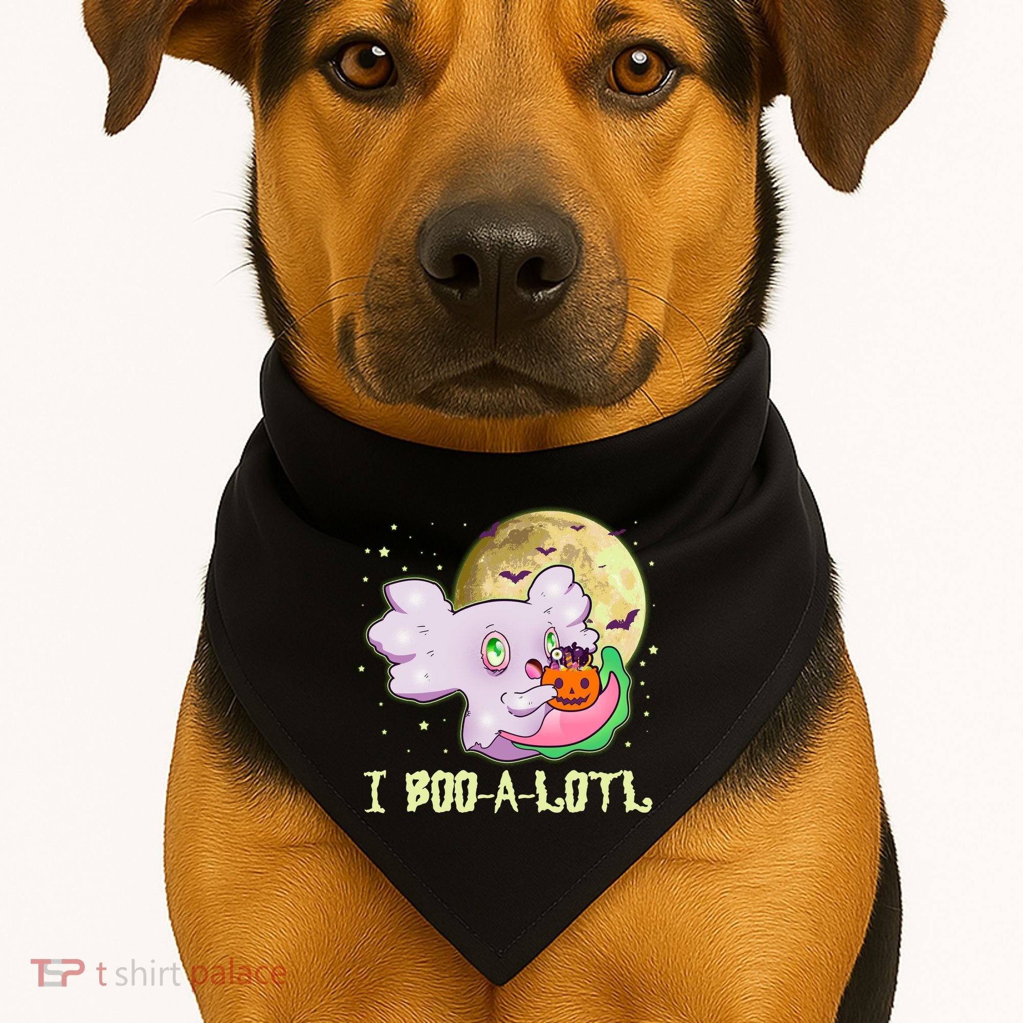 Funny Halloween Axolotl Ghost I Boo A Lotl USA-Made Doggie Bandana
