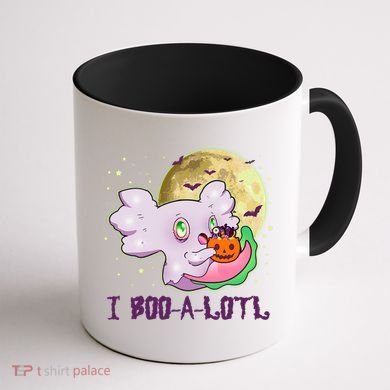 Funny Halloween Axolotl Ghost I Boo A Lotl Coffee Mug back