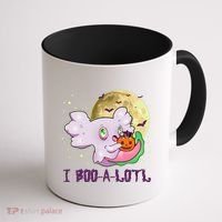 Funny Halloween Axolotl Ghost I Boo A Lotl Coffee Mug thumb 1