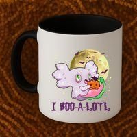 Funny Halloween Axolotl Ghost I Boo A Lotl Coffee Mug thumb 2