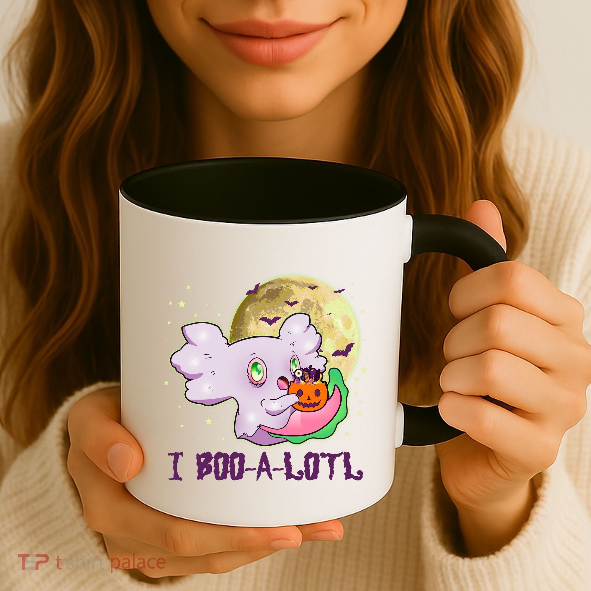 Funny Halloween Axolotl Ghost I Boo A Lotl Coffee Mug