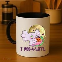 Funny Halloween Axolotl Ghost I Boo A Lotl Coffee Mug thumb 4