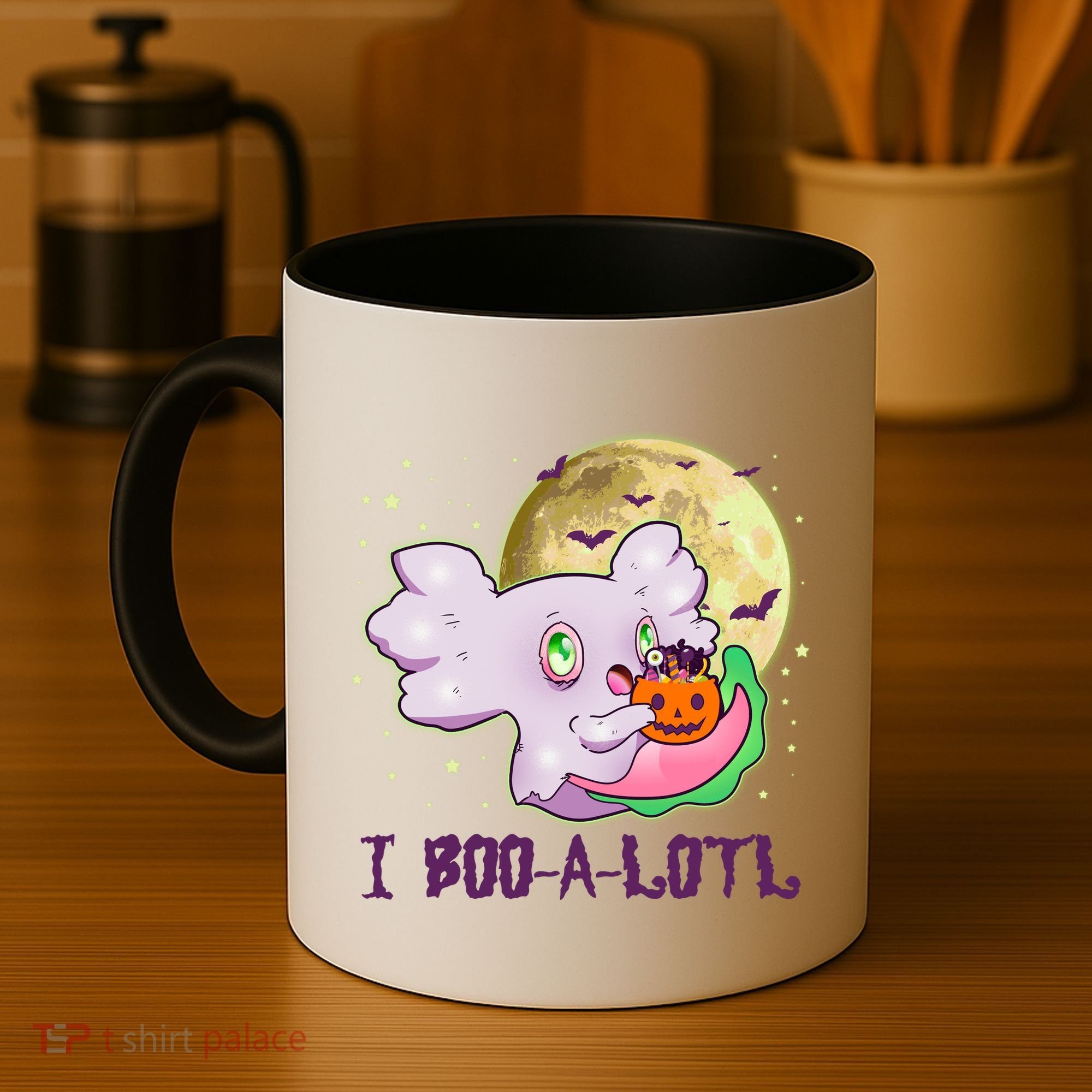 Funny Halloween Axolotl Ghost I Boo A Lotl Coffee Mug