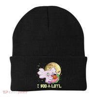 Funny Halloween Axolotl Ghost I Boo A Lotl Beanie thumb 0