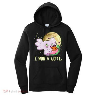 Funny Halloween Axolotl Ghost I Boo A Lotl Women's Hoodie