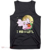 Funny Halloween Axolotl Ghost I Boo A Lotl Tank Top thumb 0