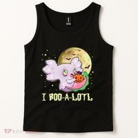 Funny Halloween Axolotl Ghost I Boo A Lotl Tank Top thumb 2