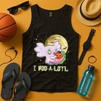 Funny Halloween Axolotl Ghost I Boo A Lotl Tank Top thumb 4