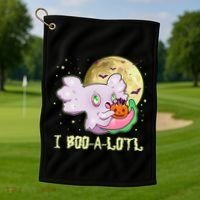 Funny Halloween Axolotl Ghost I Boo A Lotl Golf Towel thumb 1