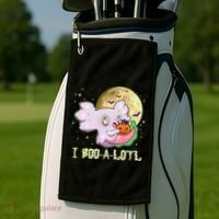 Funny Halloween Axolotl Ghost I Boo A Lotl Golf Towel thumb 2