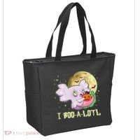 Funny Halloween Axolotl Ghost I Boo A Lotl Tote Bag thumb 2