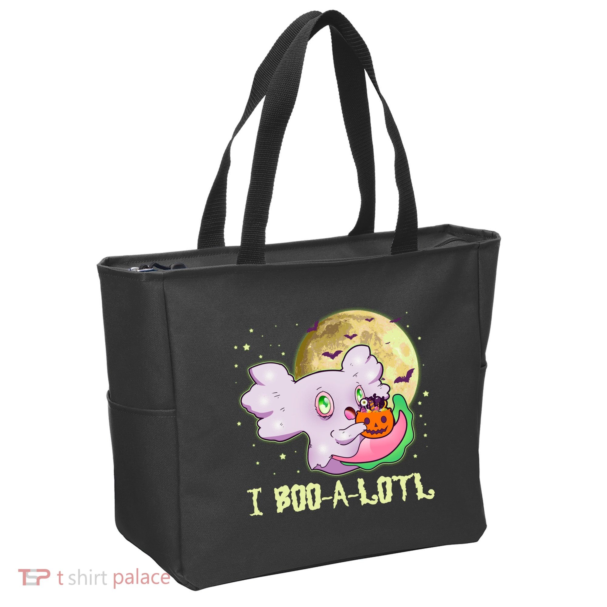 Funny Halloween Axolotl Ghost I Boo A Lotl Tote Bag