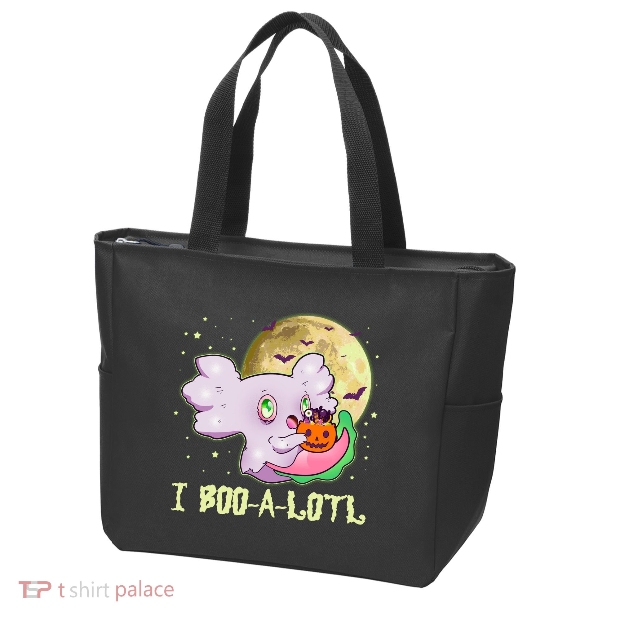 Funny Halloween Axolotl Ghost I Boo A Lotl Tote Bag
