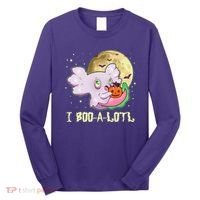 Funny Halloween Axolotl Ghost I Boo A Lotl Long Sleeve Shirt thumb 0