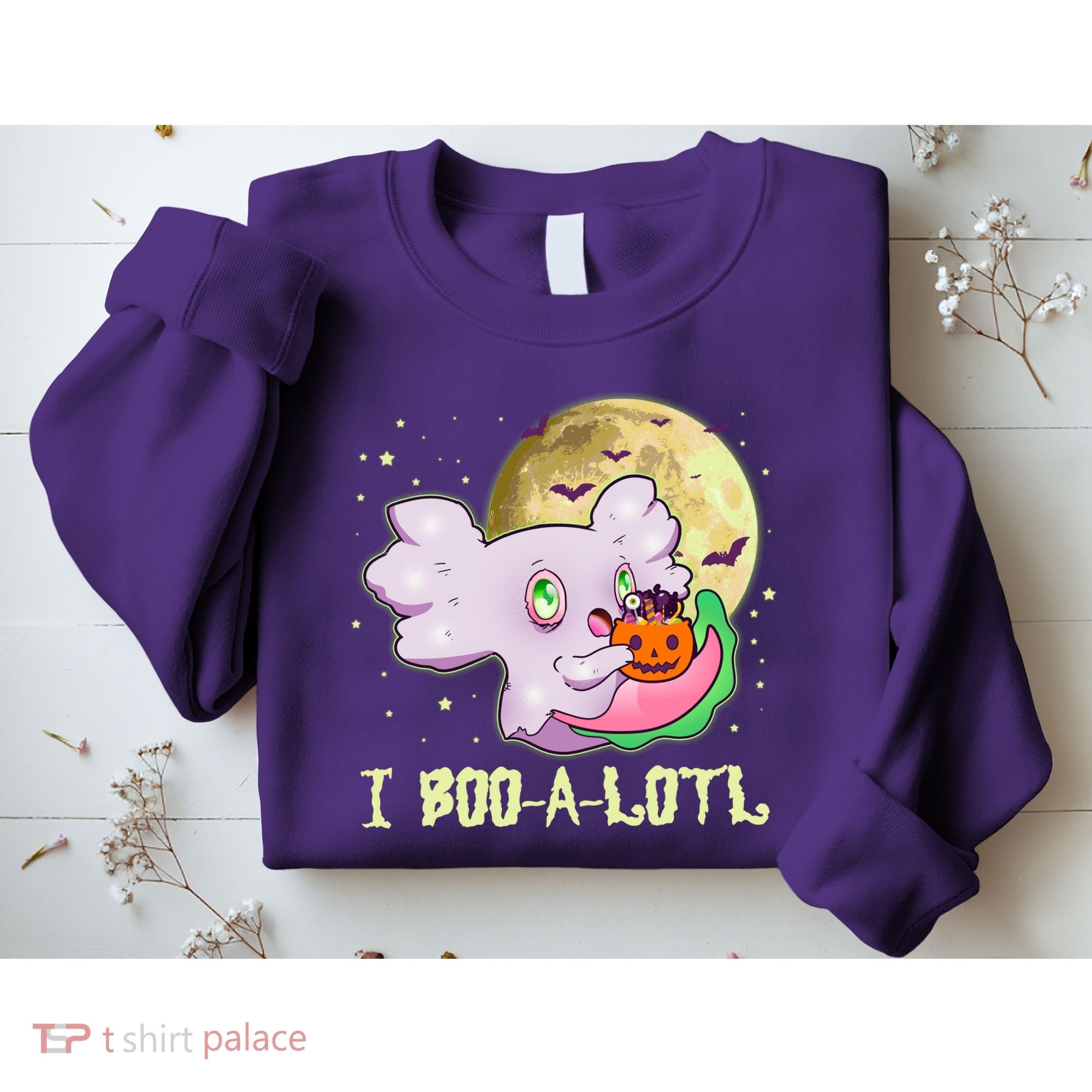 Funny Halloween Axolotl Ghost I Boo A Lotl Sweatshirt