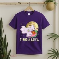Funny Halloween Axolotl Ghost I Boo A Lotl T-Shirt thumb 2