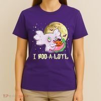 Funny Halloween Axolotl Ghost I Boo A Lotl T-Shirt thumb 4