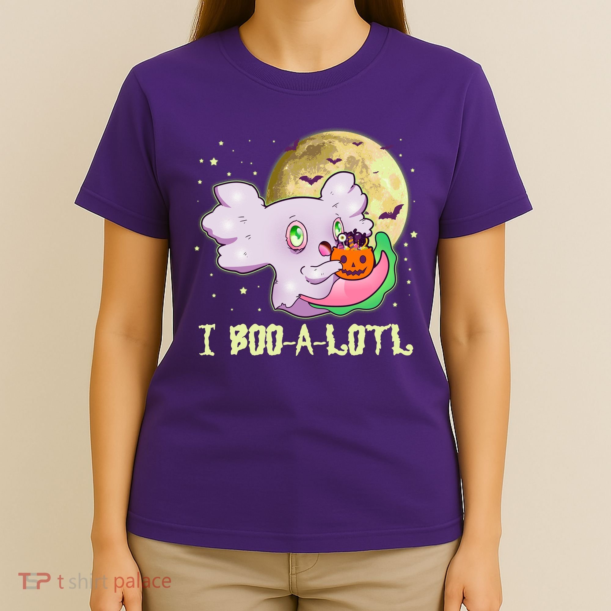 Funny Halloween Axolotl Ghost I Boo A Lotl T-Shirt